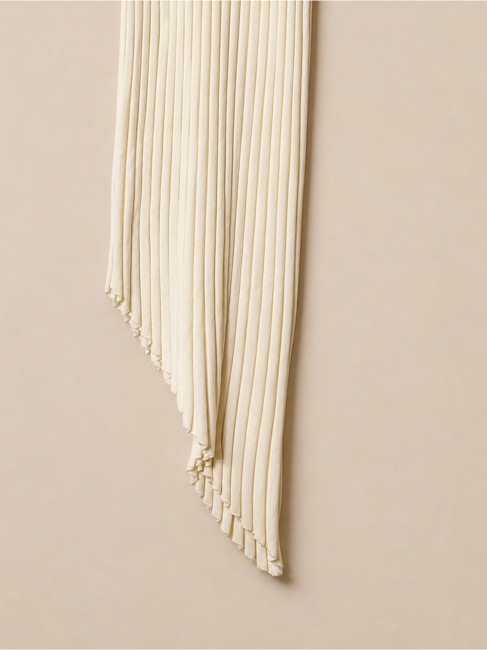Revolve Line & Dot Magnolia‎ Rib Dress Ivory Asymmetrical Hem Sleeveless Midi M - Picture 4 of 8